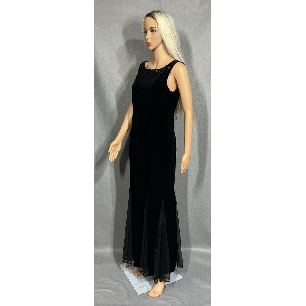 Jessica Howard Evening Elegant Black Velvet‎ Formal Cocktail Party Dress Size 8
